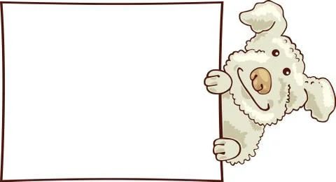White puddle dog with card Stock Illustration