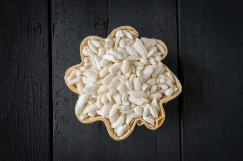 White puffed rice Stock-Fotos
