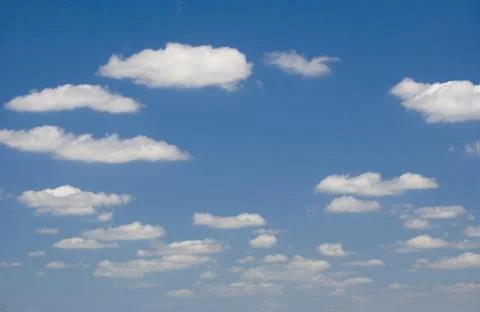 White puffy cloud clouds sky weather soft Stock Photos