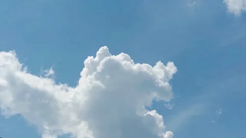 White puffy clouds on the blue sky background. Video stock 169231154