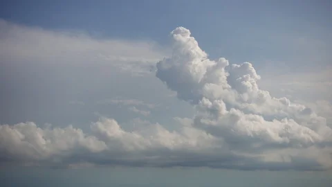 White Puffy Clouds Turning To Dark Storm... | Stock Video | Pond5