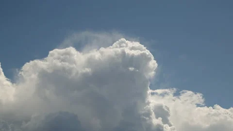White Puffy Cumulus Rain Clouds Stock Footage 131347786