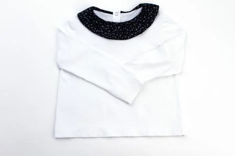 White pullover with black collar Stock Photos