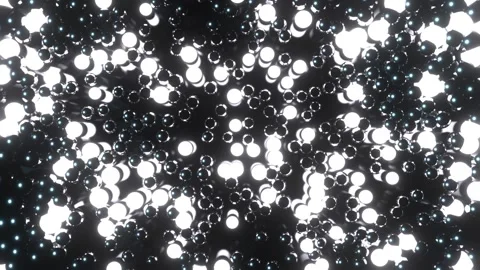 White Pulsating Glowing Dots Background VJ Loop l 4K Stock Footage 302560751