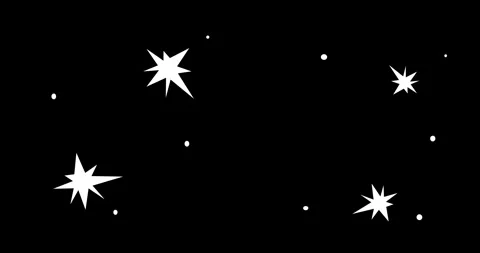 White pulsing starry elements on black background Stock Footage 240452552
