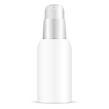 White pump bottle mockup. Vector container Stock Illustration