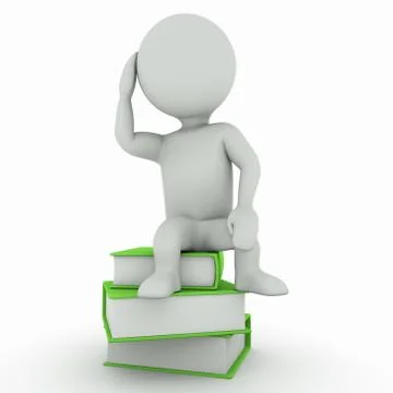 White puppet  in reflection Stock Illustration