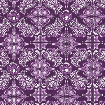 White on purple damask pattern Stock Illustration