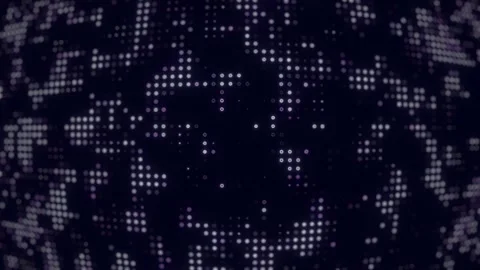 White Purple Digital Pixel Dots | Futuristic Glowing Animation Background Stock-Footage 311410521