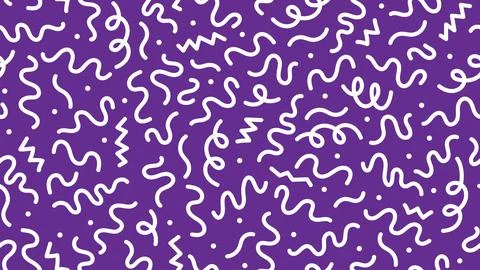White purple squiggle line pattern with scribbles Stock Illustration