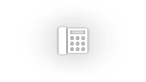 White push button phone icon with shadow isolated on white background. Stock Footage 201770468