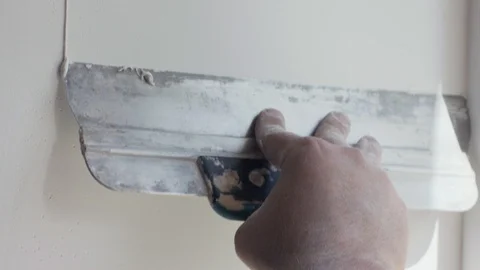 White putty on a window slope Video stock 95003477