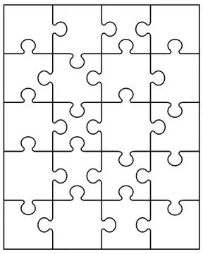 White puzzle 20 Stock Illustration