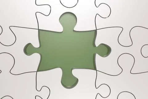 White puzzle with green background イラスト素材