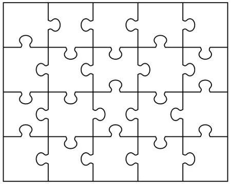 White puzzle  Stock Illustration