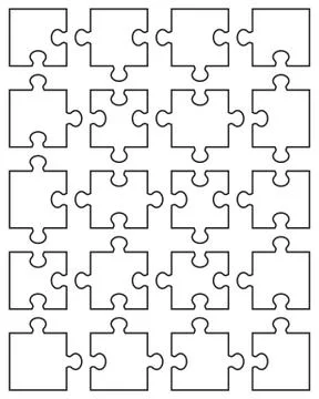 White puzzle  Stock Illustration