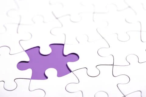 White puzzle with missing part Stock Photos