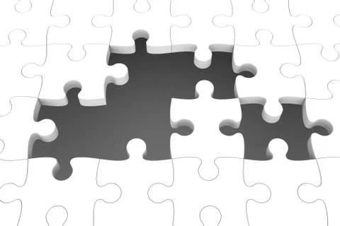 White puzzle pieces Stock Illustration