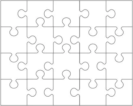 White puzzle, separate pieces Stock Illustration
