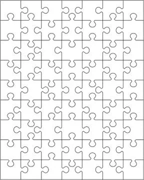 White puzzle, separate pieces Stock Illustration