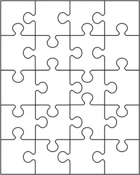White puzzle, separate pieces Stock Illustration