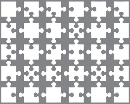 White puzzle, separate pieces Stock Illustration