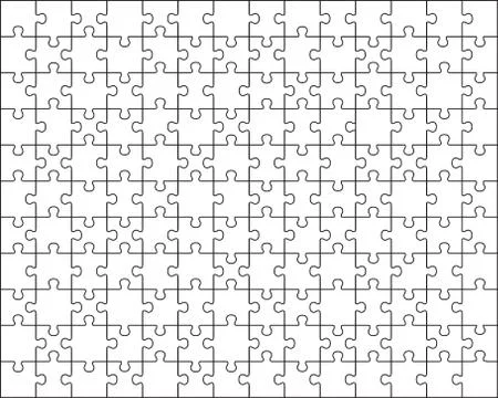 White puzzle, separate pieces Stock Illustration