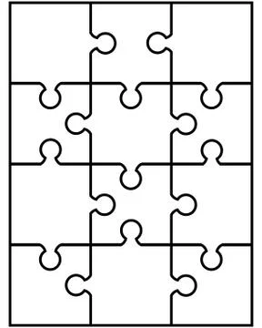 White puzzle, vector Stock Illustration