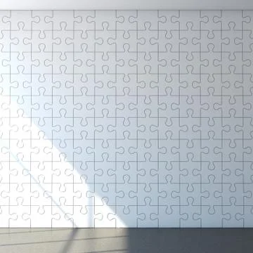 White puzzle wall 库存插图