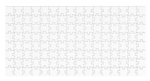 White puzzles, background. Puzzles grid, blank template. 3D rendering 스톡 일러스트