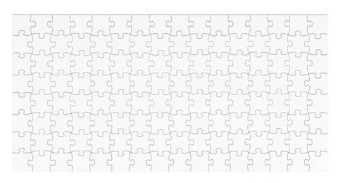White puzzles, background. Puzzles grid, blank template. 3D rendering Whit... Stock Photos
