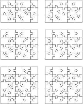 White puzzles, separate pieces Stock Illustration