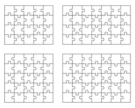 White puzzles, separate pieces Stock Illustration