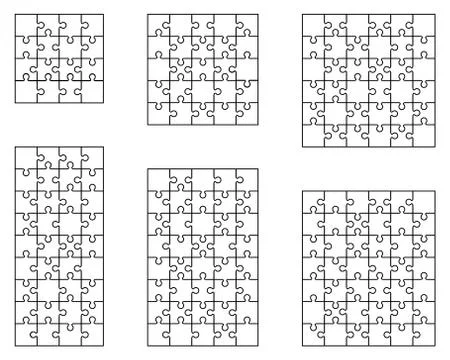 White puzzles, separate pieces Stock Illustration