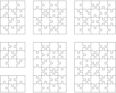 White puzzles, separate pieces Stock Illustration