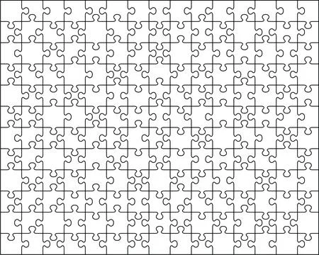 White puzzles, separate pieces Stock Illustration