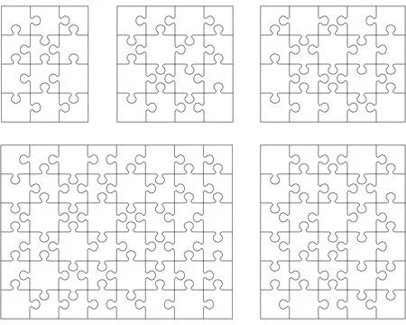 White puzzles, separate pieces Stock Illustration