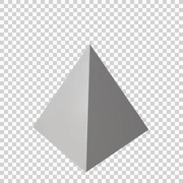 White pyramid in perspective isolated on transparent background PNG Stock Illustration