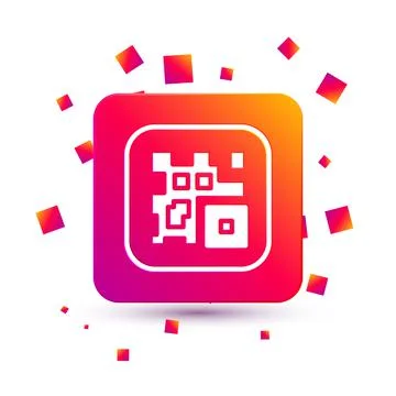 White QR code sample for smartphone scanning icon isolated on white background Stockillustratie