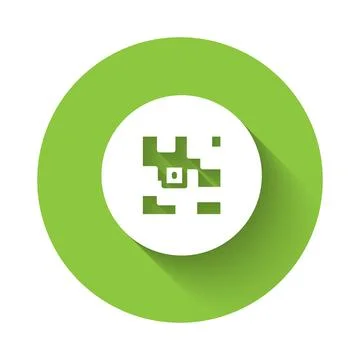 White QR code sample for smartphone scanning icon isolated with long shadow イラスト素材