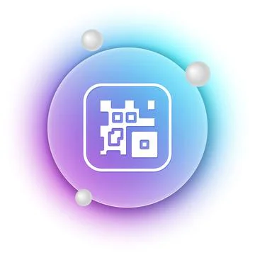 White QR code sample for smartphone scanning icon isolated on white backgro.. Stock Illustration