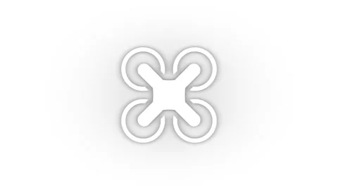 White quadcopter icon with shadow isolated on white background. Stock Footage 202219820
