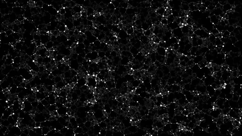 White Quantum Galaxy Particles Stock Footage 316285194