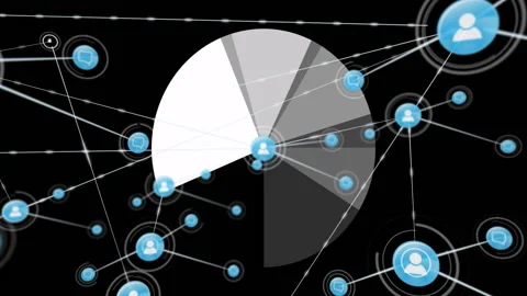 White quarter-circle sliding in rotating segmented circle expanding to build Stock Footage 310150896