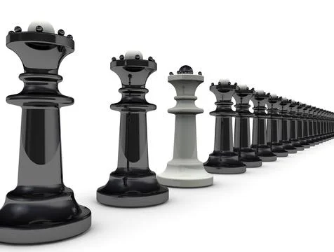 White queen among blacks Stock Illustration