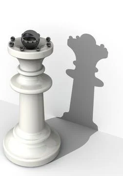White Queen and her shadow Ilustração Stock