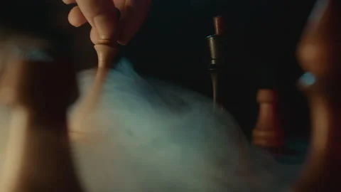 White Queen Beats Black King Stock Footage 155276424