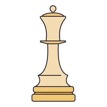 White queen chess piece playing strategic board game Illustrazione stock