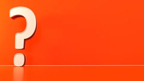 White question mark. 3D rendering Stock Illustration