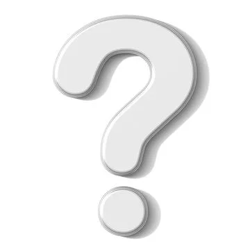 White question mark 3D White question mark 3D render illustration isolated... Stock Photos